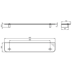 Ideal Standard Connect Glasablage, 60cm