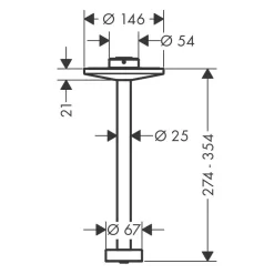 AXOR One Deckenanschluss 300 Für Kopfbrause 280 2jet