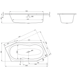 Bette Metric Sechseck-Badewanne 206 X 90 X 45 Cm -Badmöbel Verkauf bette metric sechs eckbadewanne 206 0 x 90 0 x 45 0 cm 2118601