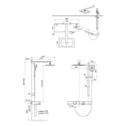 Bravat Viena Thermostat-Duschsystem, Eckig -Badmöbel Verkauf bravat armaturen brausenprogramm duschsysteme viena thermostat 11637159