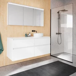 Burgbad Lin20 Spiegelschrank Mit LED-Beleuchtung, 140 Cm, 3 Spiegeltüren, Rechts -Badmöbel Verkauf burgbad lin20 spiegelschraenke spiegelschrank mit led 11026342