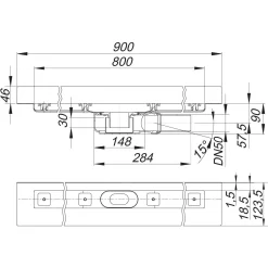Dallmer CeraLine PLAN W Duschrinne 80 Cm, DN 50 -Badmöbel Verkauf dallmer duschrinnen ceraline w800 523143 4192708
