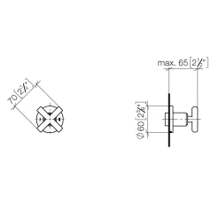 Dornbracht TARA UP-Zweiwege-Umstellung Mit Kreuzgriff