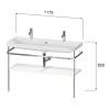 Duravit Happy D.2 Plus C-shaped Waschtisch Mit 2x 1 Hahnloch, 117,5 X 49 Cm, Mit 1 Holzfachboden