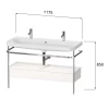 Duravit Happy D.2 Plus C-shaped Waschtisch Mit 2x 1 Hahnloch, 117,5 X 49 Cm, Mit 1 Schubkasten