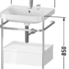 Duravit Happy D.2 Plus C-shaped Waschtisch Mit 2 Hahnlöchern, 57,5 X 49 Cm, Mit 1 Schubkasten, Mit Zusatzmodul "A"