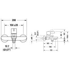 Duravit D-Neo Einhebel-Wannenmischer Aufputz -Badmöbel Verkauf duravit neo badarmaturen wanne einhebel wannenmischer 4315612