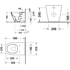 Duravit D-Neo Stand-WC Rimless, Compact-Tiefspüler -Badmöbel Verkauf duravit neo wc stand rimless compact 4315831