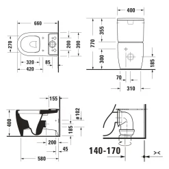 Duravit Qatego Stand-WC Mit HygieneGlace Für Kombination