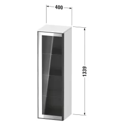 Duravit Vitrium Halbhochschrank 1 Glastür Rechts, 40 X 133,9 Cm, Griffleiste Graphit, Mit LED Licht