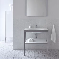 Duravit XViu Möbelwaschtisch 100 X 48 Cm C-bonded Ohne Hahnloch, Mit Metallkonsole, Bodenstehend