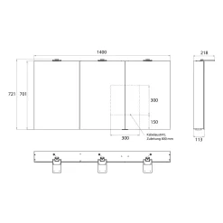 Emco Flat 2 Style LED-Lichtspiegelschrank 140 Cm, Mit LED-Aufsatzleuchte, 3 Türen 10 Emco Flat 2 Style LED-Lichtspiegelschrank 140 Cm, Mit LED-Aufsatzleuchte, 3 Türen -Badmöbel Verkauf emco spiegelschraenke flat 2 style led 9222405