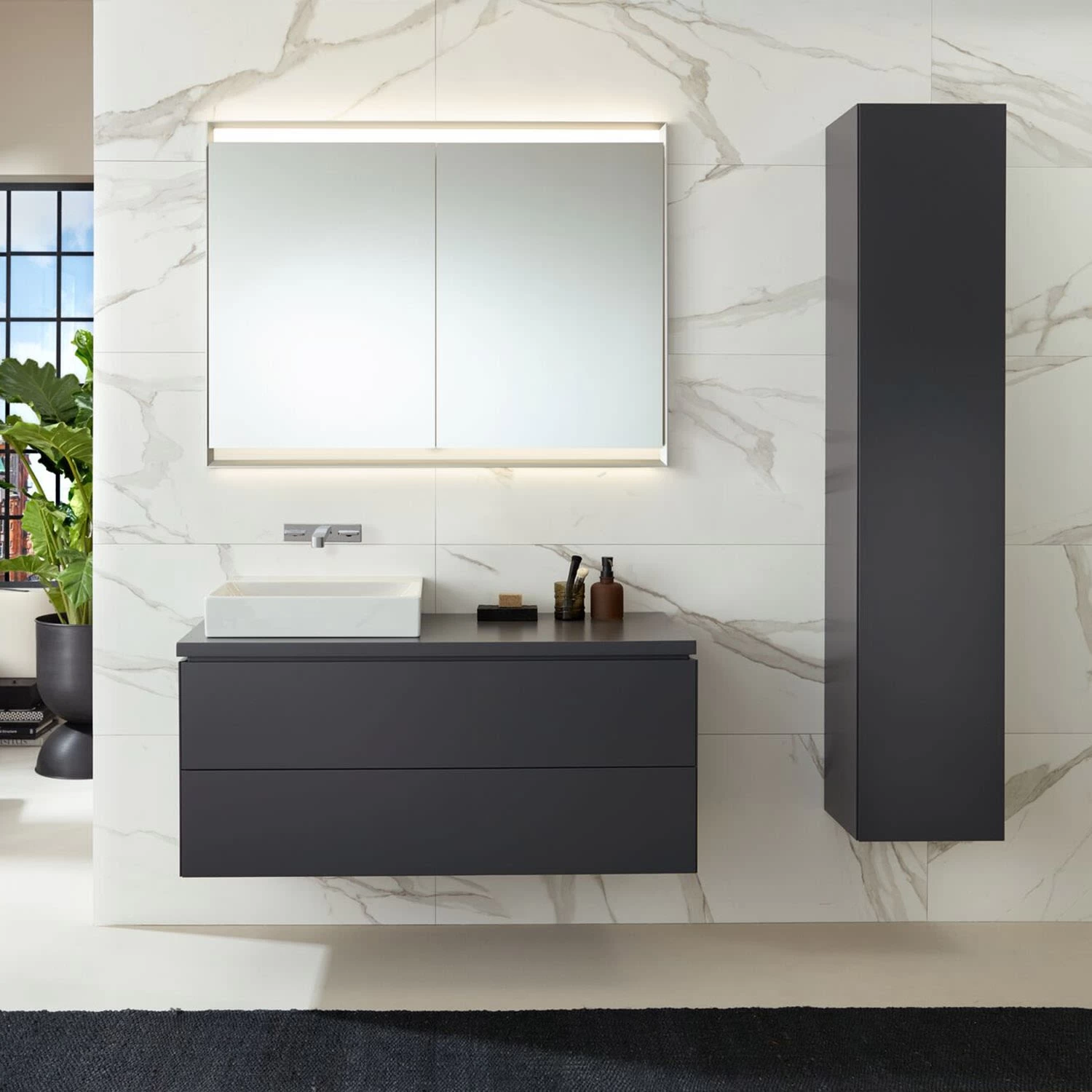 Geberit ONE Spiegelschrank, ComfortLight, 2 Türen, UP-Montage, 105 Cm 1 Geberit ONE Spiegelschrank, ComfortLight, 2 Türen, UP-Montage, 105 Cm