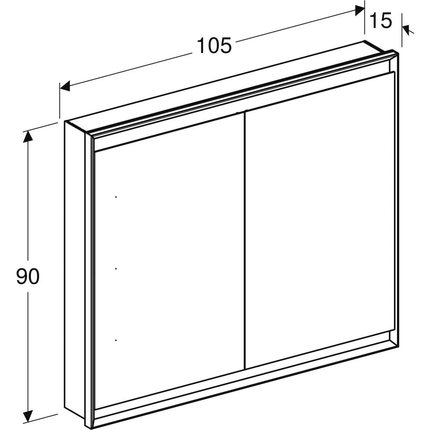 Geberit ONE Spiegelschrank, ComfortLight, 2 Türen, UP-Montage, 105 Cm 4 Geberit ONE Spiegelschrank, ComfortLight, 2 Türen, UP-Montage, 105 Cm – Bild 4