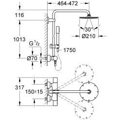 GROHE Rainshower Duschsystem -Badmöbel Verkauf grohe duschsystem 27032001 rainshower 803269