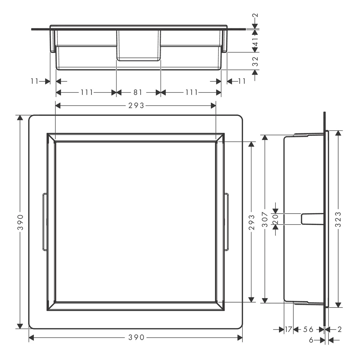 Hansgrohe XtraStoris Original Wandnischen-Einbaubox Mit Rahmen 30 X 7 X 30 Cm 2 Hansgrohe XtraStoris Original Wandnischen-Einbaubox Mit Rahmen 30 X 7 X 30 Cm – Bild 2