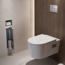 Hansgrohe XtraStoris Rock Einbau-Toilettenbürstenhalter Mit Papierhalter Und Befliesbarer Tür -Badmöbel Verkauf hansgrohe xtrastoris wandnischen einbauboxen rock toilettenbuerstenhalter 11042209
