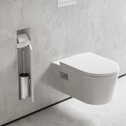 Hansgrohe XtraStoris Rock Einbau-Toilettenbürstenhalter Mit Papierhalter Und Befliesbarer Tür -Badmöbel Verkauf hansgrohe xtrastoris wandnischen einbauboxen rock toilettenbuerstenhalter 11042218