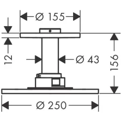 AXOR Showers Kopfbrause 250 1jet Mit Deckenanschluss