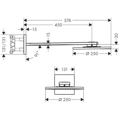 AXOR Showers Kopfbrause 250 2jet Mit Brausearm