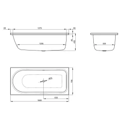 Bette Ocean Badewanne 150 X 70 Cm, Überlauf Hinten -Badmöbel Verkauf hersteller bette badewannen rechteckbadewannen ocean 150 2684284