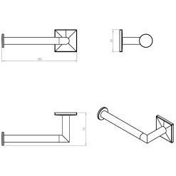 COSMIC Duo Square Rollenhalter Ohne Deckel Links