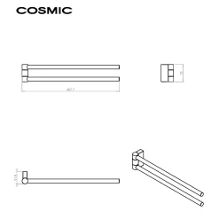 COSMIC Black & White Handtuchstange Schwenkbar