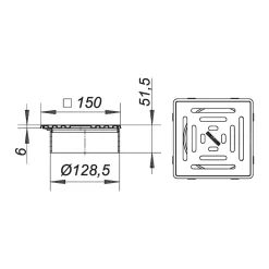 Dallmer Aufsatz VC 15, Seitenverstellbar, 15 X 15 Cm