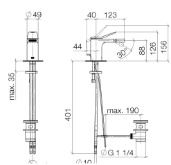 Dornbracht Lissé Bidet-Einhandbatterie Mit Ablaufgarnitur