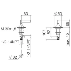 Dornbracht VAIA Seitenventil Linksschließend Kalt, Mit Flügelgriff