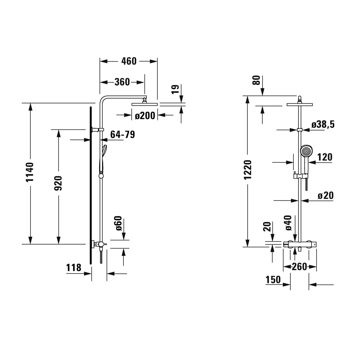 Duravit B.1 Shower System Mit Brausethermostat 2 Duravit B.1 Shower System Mit Brausethermostat – Bild 2