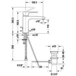 Duravit B.1 Einhebel-Waschtischmischer M Mit Zugstangen-Ablaufgarnitur -Badmöbel Verkauf hersteller duravit badarmaturen 1 waschtisch einhebel 1248223