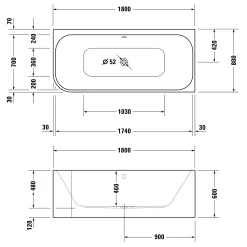 Duravit Happy D.2 Plus Badewanne 180 X 80 Cm, Mit Angeformter Acrylverkleidung 12 Duravit Happy D.2 Plus Badewanne 180 X 80 Cm, Mit Angeformter Acrylverkleidung -Badmöbel Verkauf hersteller duravit badewannen happy 2 rechteck 2342044