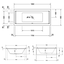 Duravit Starck Badewanne Rechteck 180 X 80 Cm -Badmöbel Verkauf hersteller duravit badewannen whirlpools starck whirlwannen 1176496