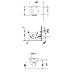 Duravit D-Code Wand-WC Flachspüler -Badmöbel Verkauf hersteller duravit code wc wand flachspueler 708871