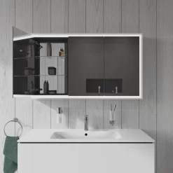 Duravit L-Cube Spiegelschrank Mit LED Beleuchtung 120 X 70 Cm -Badmöbel Verkauf hersteller duravit cube badmoebel spiegelschraenke spiegelschrank 8597515