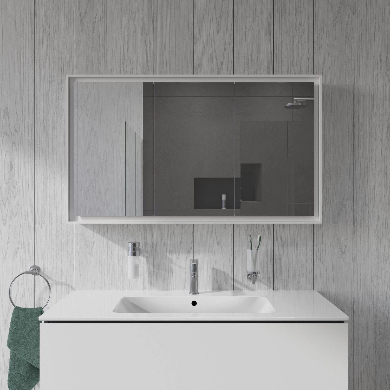 Duravit L-Cube Spiegelschrank Mit LED Beleuchtung 120 X 70 Cm Mit Waschplatzbeleuchtung 3 Duravit L-Cube Spiegelschrank Mit LED Beleuchtung 120 X 70 Cm Mit Waschplatzbeleuchtung – Bild 3