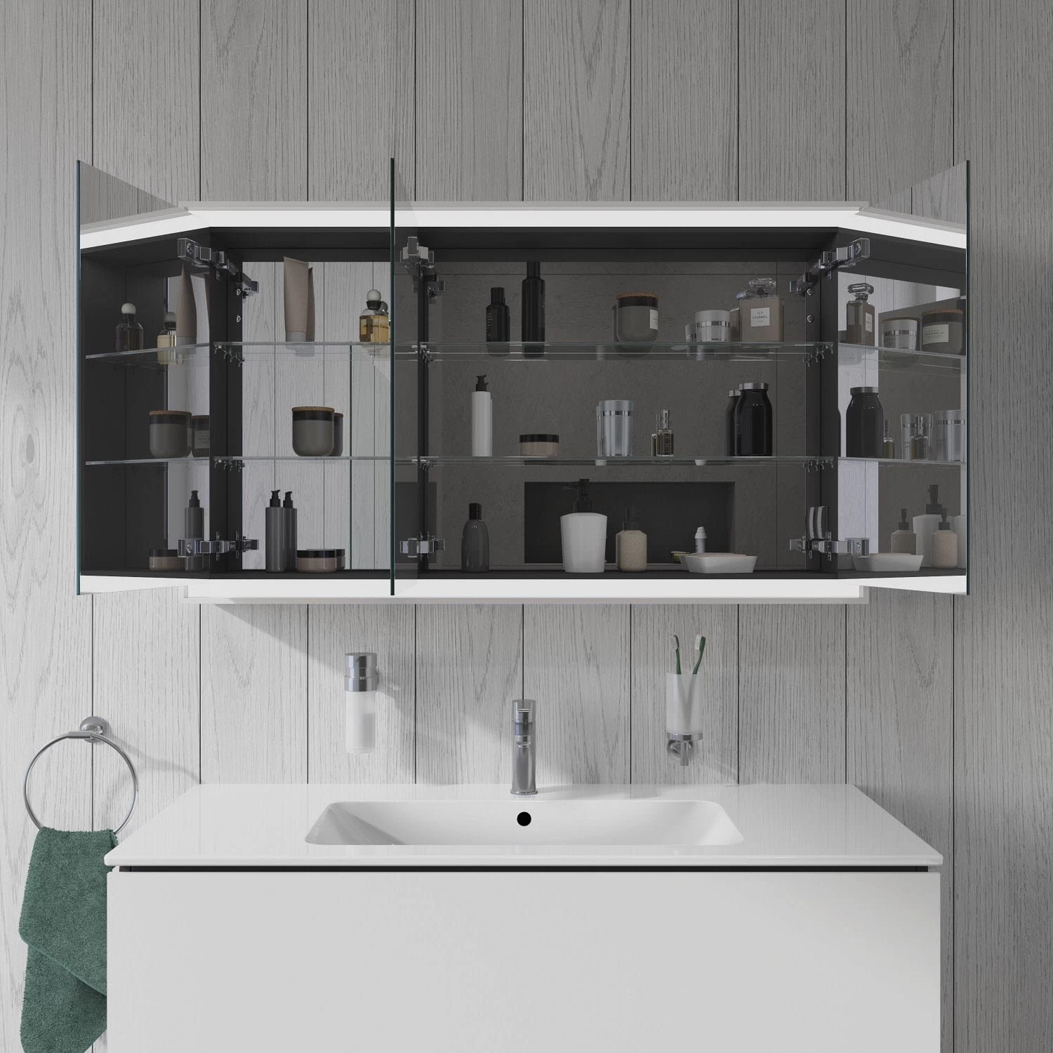 Duravit L-Cube Spiegelschrank Mit LED Beleuchtung 120 X 70 Cm Mit Waschplatzbeleuchtung 8 Duravit L-Cube Spiegelschrank Mit LED Beleuchtung 120 X 70 Cm Mit Waschplatzbeleuchtung – Bild 8