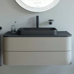 Duravit Happy D.2 Plus Aufsatzbecken 40 Cm Anthrazit Matt, Ohne Überlauf, Ohne Hahnlochbank