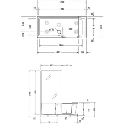 Duravit Shower & Bath Dusch-Badewanne Ecke Links 170 X 75 Cm -Badmöbel Verkauf hersteller duravit shower bath dusch badewanne 1251699