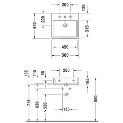 Duravit Vero Air Waschtisch Geschliffen Ohne Hahnloch 50 X 47 Cm, Mit Überlauf