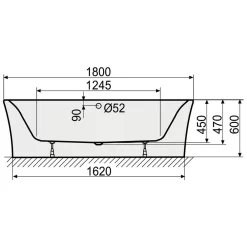 DUSCHOLUX Prime-Line Wall Ovalwanne 180 X 90 Cm -Badmöbel Verkauf hersteller duscholux badewannen ovalbadewannen prime line 1068060