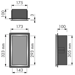 ESS Container Box 10 Wandnische 15 X 30 X 10 Cm Rahmen Gebürstet -Badmöbel Verkauf hersteller ess container box 10 wandnische 967033