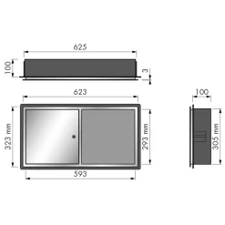 ESS Container Box 10 Wandnische Mit Tür 60 X 30 X 10 Cm -Badmöbel Verkauf hersteller ess container box 10 wandnische 967040