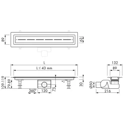 ESS Easy Drain Vinyl 900 Duschrinne Komplettset -Badmöbel Verkauf hersteller ess duschrinnen easy drain vinyl 1004275