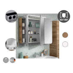 Fackelmann MILANO LED Spiegelschrank 90 Cm
