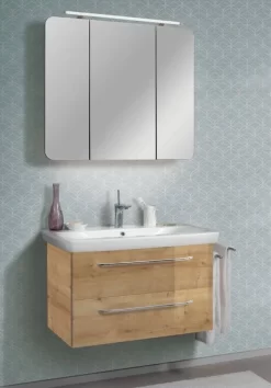 Fackelmann MILANO LED Spiegelschrank 90 Cm -Badmöbel Verkauf hersteller fackelmann spiegelschraenke milano led spiegelschrank 10062332