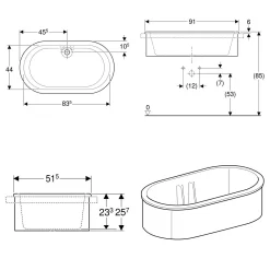 Geberit Bambini Ovale Badewanne 80 L
