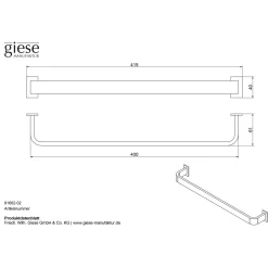 Giese Handtuchbügel 41,5 Cm -Badmöbel Verkauf hersteller giese handtuchhalter moebel wand handtuchbuegel 2076533