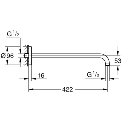 GROHE Rainshower Brausearm 42,2 Cm Mit Runder Rosette